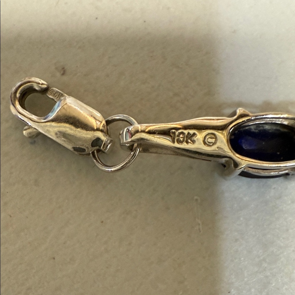 Baith Sapphire And Diamond Tennis Bracelet 7 1/2” - Picture 4 of 4
